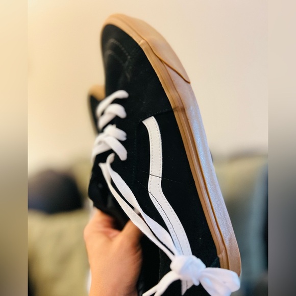 VANS Sk8-low Premium Leather Shoes (black/gum) size 13 men’s New 👈🏻 - Picture 5 of 13
